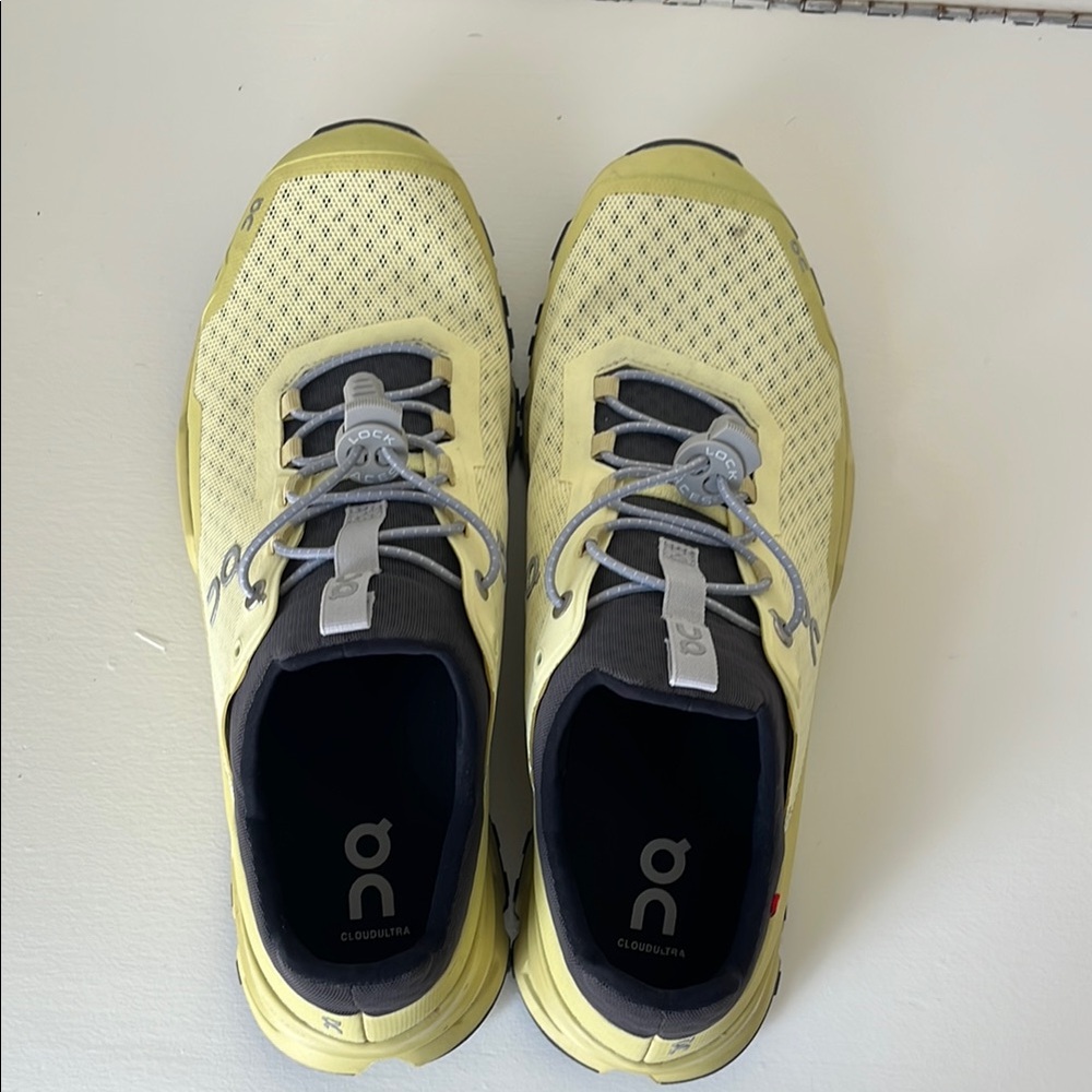 Yellow and Gray Athletic Shoes